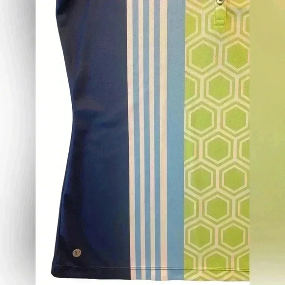 EP PRO SLEEVELESS MIXED MEDIA GEO PRINT POLO - Picture 4 of 5